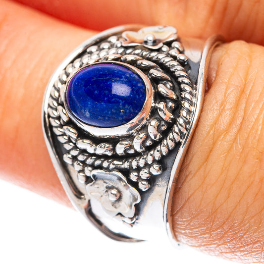 Lapis Lazuli 925 Sterling Silver Ring Size 7 (925 Sterling Silver) R5423
