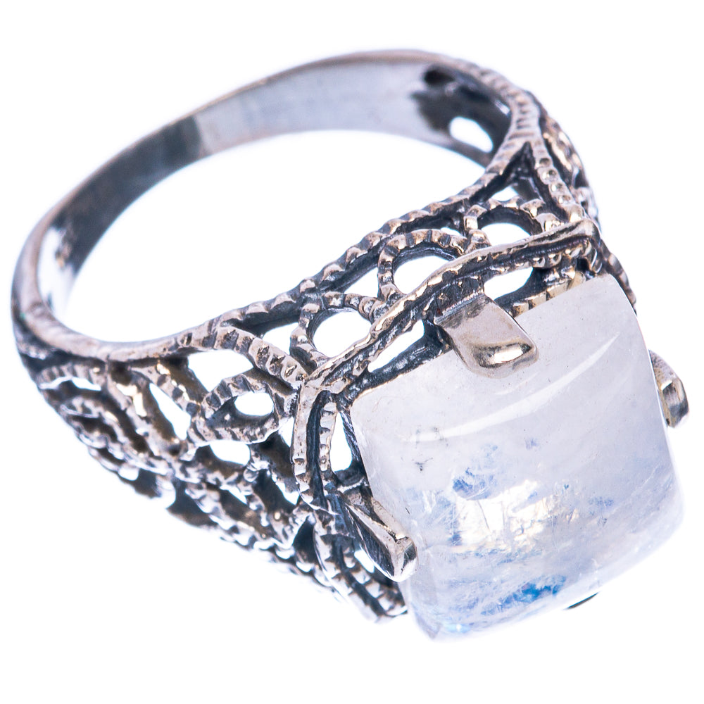 Rainbow Moonstone Ring Size 6.5 (925 Sterling Silver)