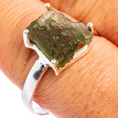 Rare Moldavite Ring Size 9.75 (.925 Sterling Silver)