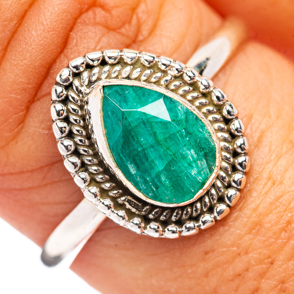 Dainty Green Sillimanite Ring Size 8.75 (.925 Sterling Silver)