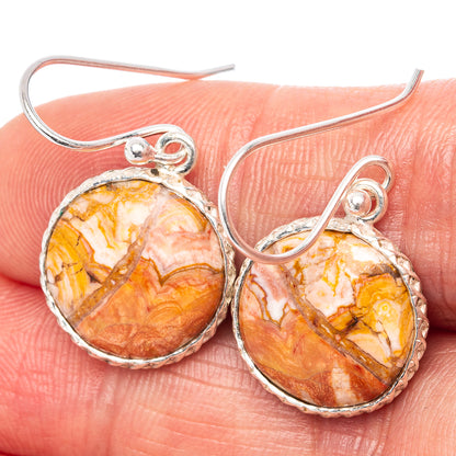 Rosetta Jasper Earrings 1 1/4" (.925 Sterling Silver)