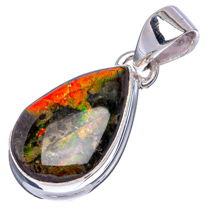 Rare Ammolite Pendant 1 1/8" (925 Sterling Silver) P43459