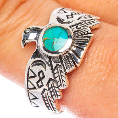Rare Arizona Turquoise Bird Ring Size 10.5 (925 Sterling Silver) R1489