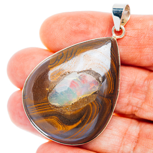 Premium Boulder Opal Pendant 2" (.925 Sterling Silver)