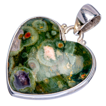 Rainforest Jasper Pendant 1 3/8" (925 Sterling Silver) P40128