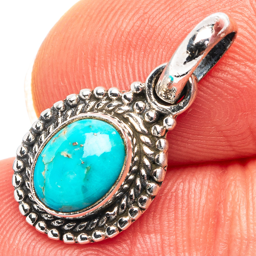 Mohave Turquoise Dainty Pendant 7/8" (.925 Sterling Silver)