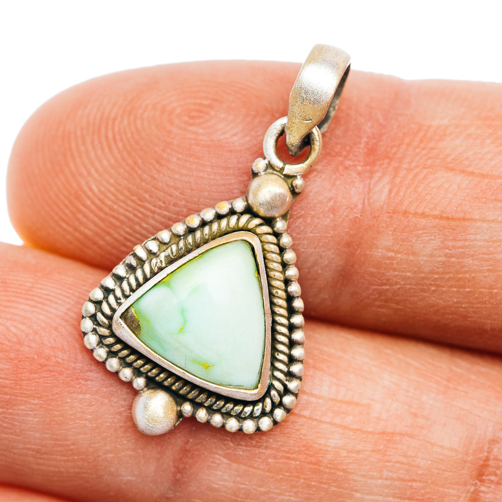 Southwestern Style Palomino Turquoise Pendant 1 1/8" (.925 Sterling Silver)