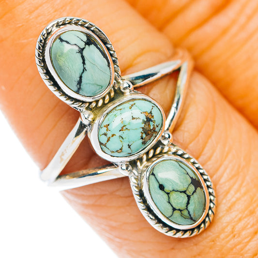 Spiderweb Turquoise Ring Size 8 (.925 Sterling Silver)