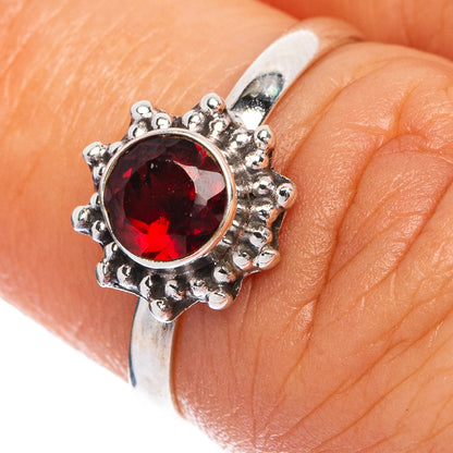 Garnet Dainty Ring Size 5.75 (925 Sterling Silver) R145483