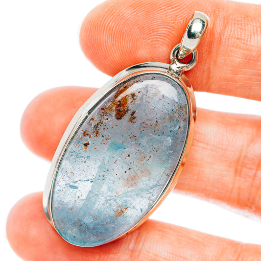 Aquamarine Pendant 1 7/8" (German Silver)