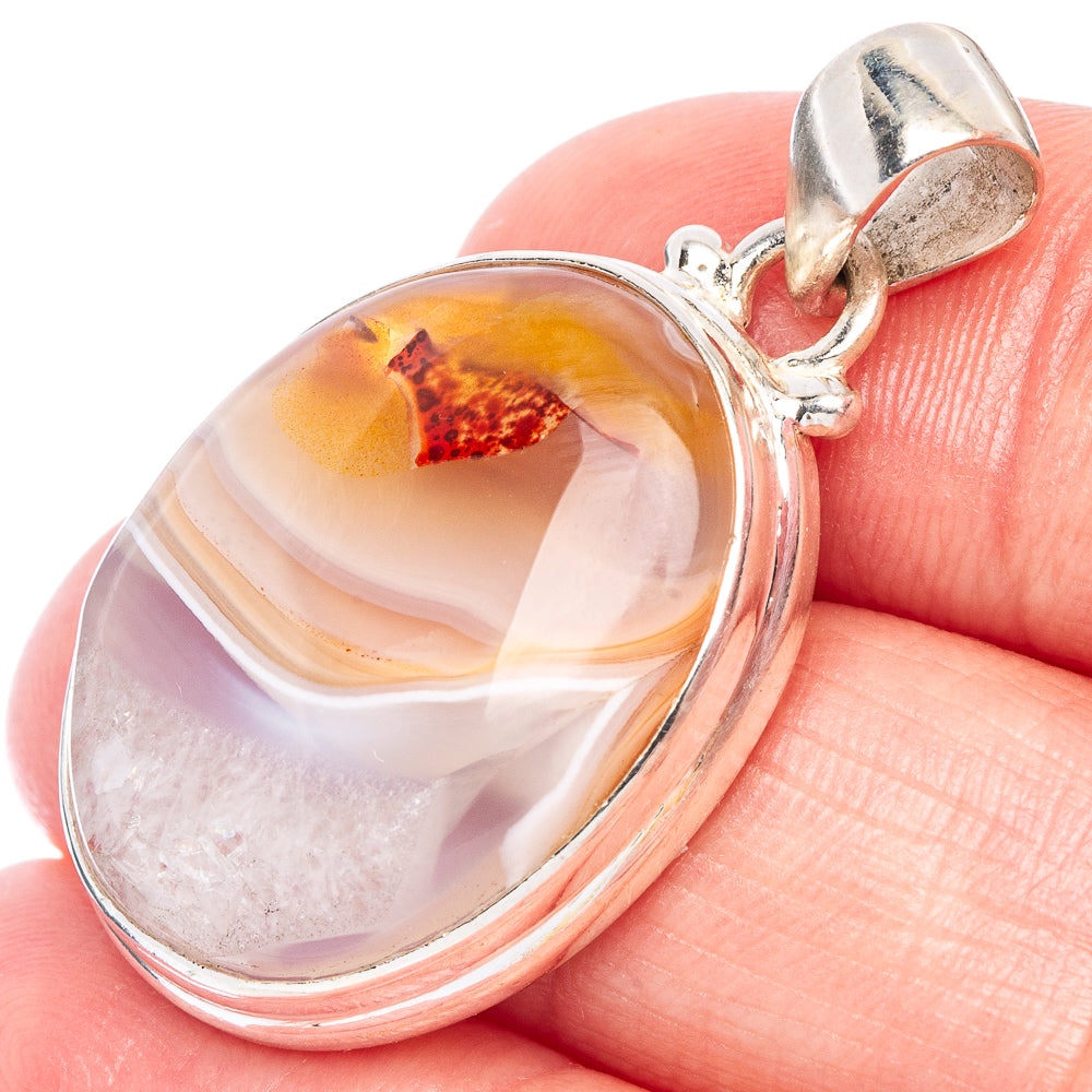 Montana Agate Pendant 1 3/8" (925 Sterling Silver) P44530