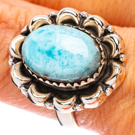 Larimar Ring Size 8.75 (925 Sterling Silver) R4559
