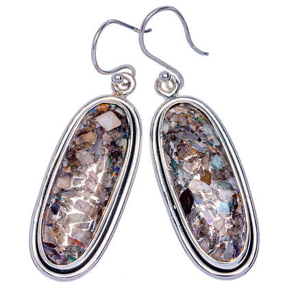 Brecciated Ethiopian Opal Earrings 1 7/8" (925 Sterling Silver) E433068