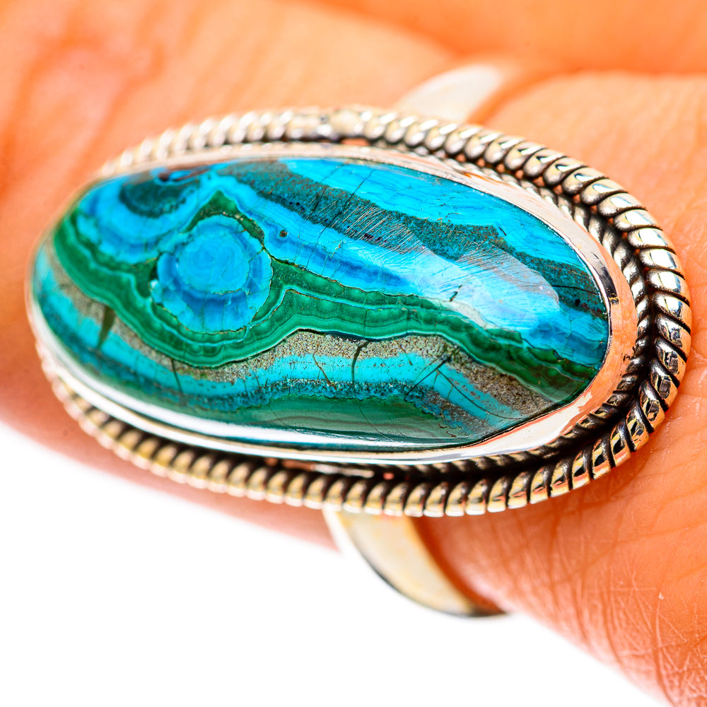 Malachite In Chrysocolla Ring Size 9 (925 Sterling Silver) RING139002
