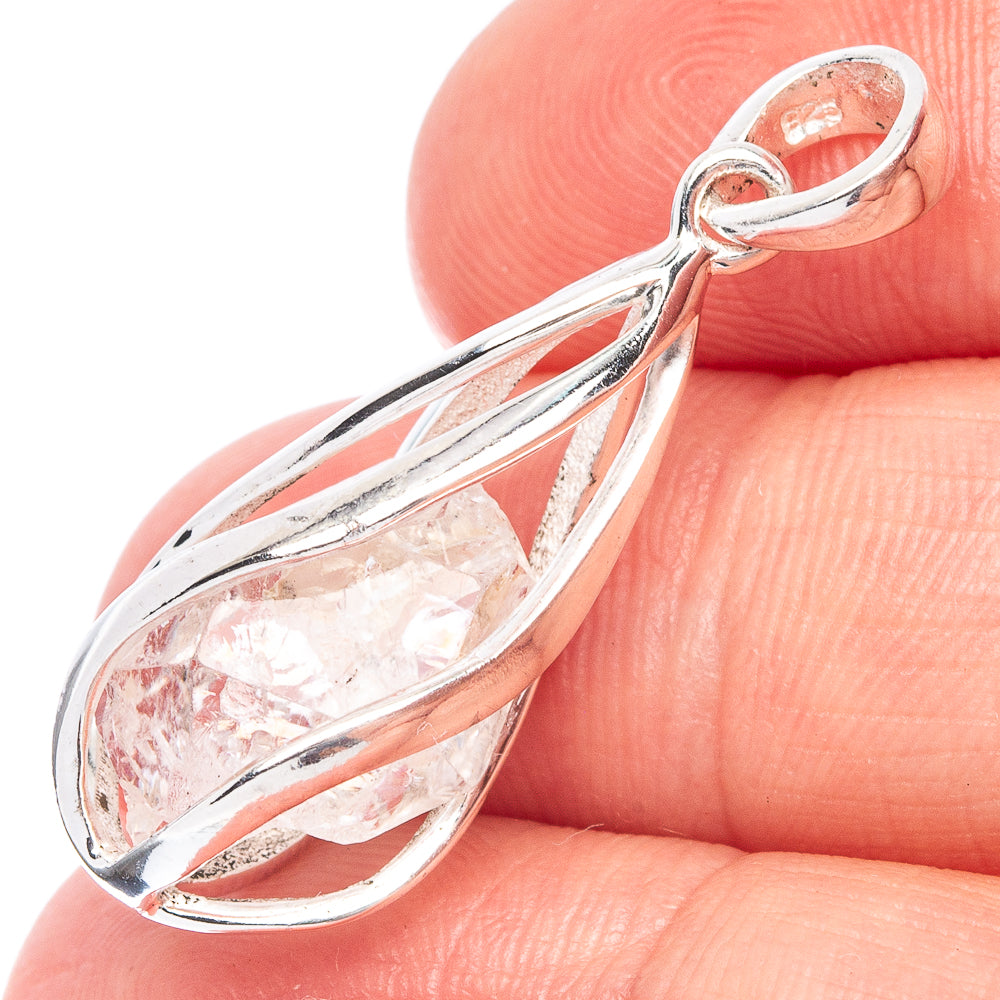 Herkimer Diamond Caged Pendant 1 1/4" (925 Sterling Silver) P44849