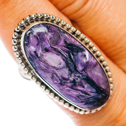 Charoite Ring Size 8.75 (German Silver)