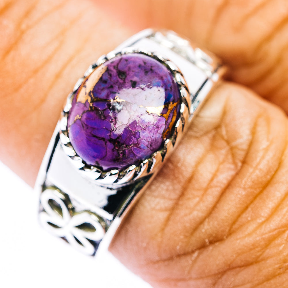 Purple Copper Turquoise Ring Size 7.75 (.925 Sterling Silver)