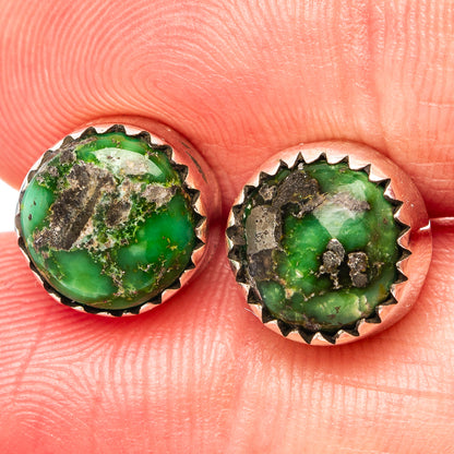 Sonoran Gold Turquoise Earrings 3/8" (.925 Sterling Silver)