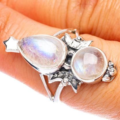 Asc Premium Rainbow Moonstone Ring Size 6.75 (925 Sterling Silver) R3486