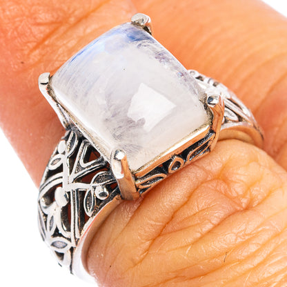 Rainbow Moonstone Ring Size 6.25 (.925 Sterling Silver)
