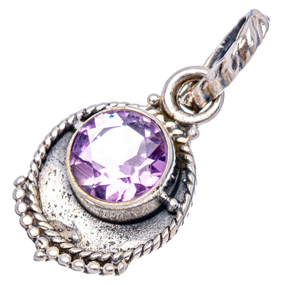Dainty Amethyst Pendant 7/8" (.925 Sterling Silver)