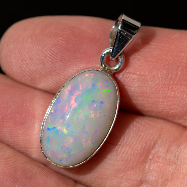Premium Ethiopian Opal Pendant 1 1/4" (.925 Sterling Silver)