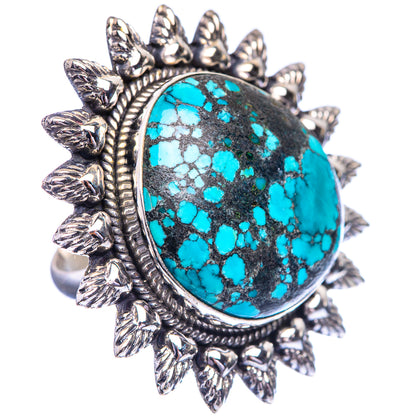 Large Tibetan Turquoise Ring Size 6.75 (925 Sterling Silver) R143207