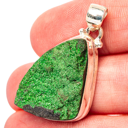 Uvarovite Garnet Pendant 1 1/2" (.925 Sterling Silver)