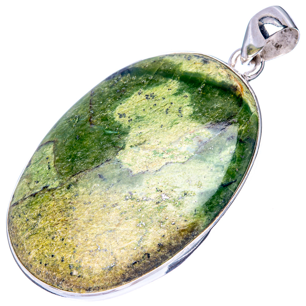 Green Swiss Opal Pendant 2" (925 Sterling Silver) P42847