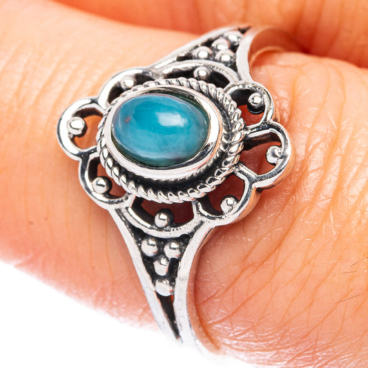Larimar Dainty Ring Size 8 (925 Sterling Silver) R3423