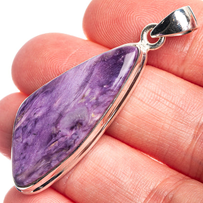 Charoite Pendant 1 7/8" (925 Sterling Silver) P39708
