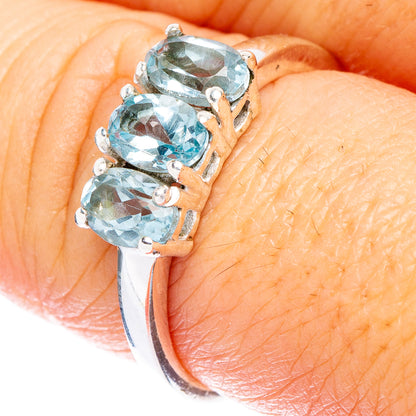Blue Topaz Dainty Ring Size 7.75 (925 Sterling Silver) R146947