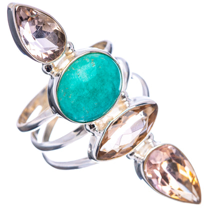 Premium 4-Gem Amazonite, Ametrine Ring Size 9.75 (.925 Sterling Silver)