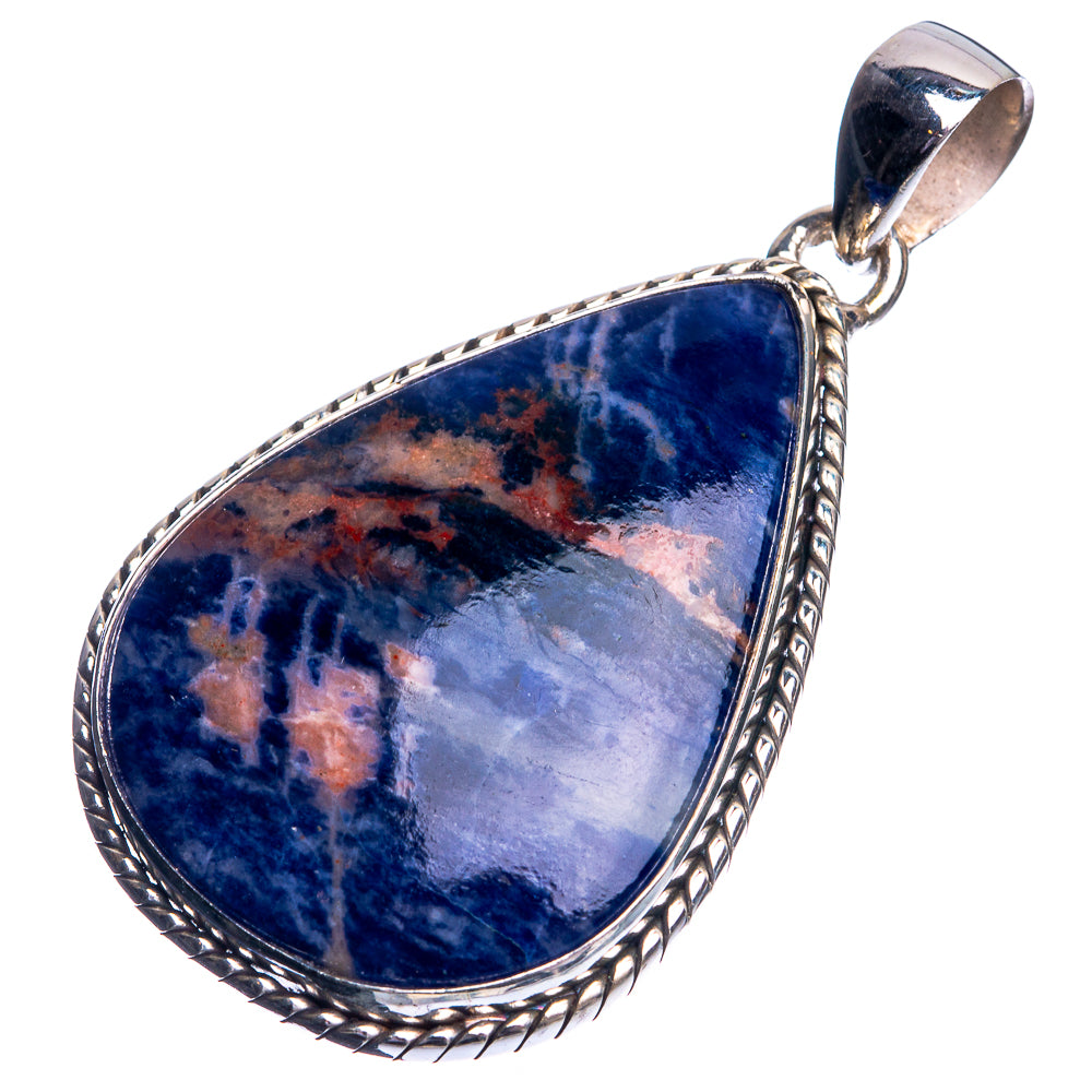 Sodalite Pendant 1 7/8" (925 Sterling Silver) P39048