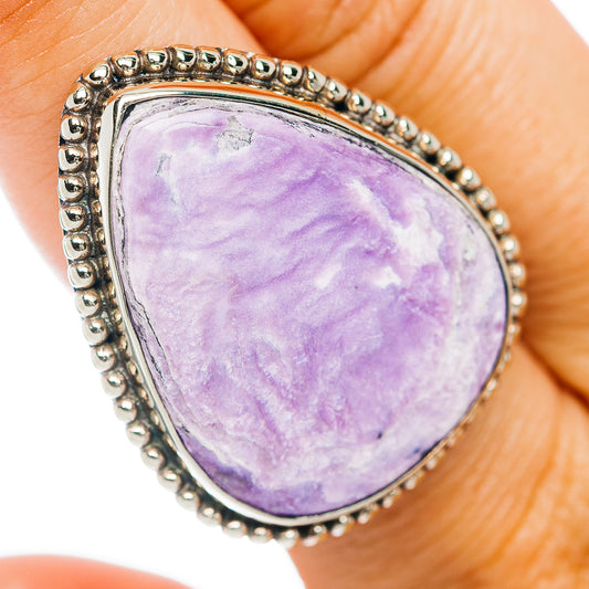 Charoite Ring Size 7.75 (German Silver)