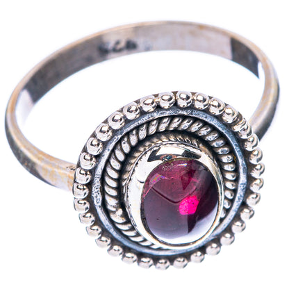 Garnet Dainty Ring Size 7 (925 Sterling Silver) R5976
