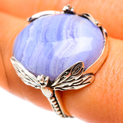 Blue Lace Agate Ring Size 7 (925 Sterling Silver) RING139187