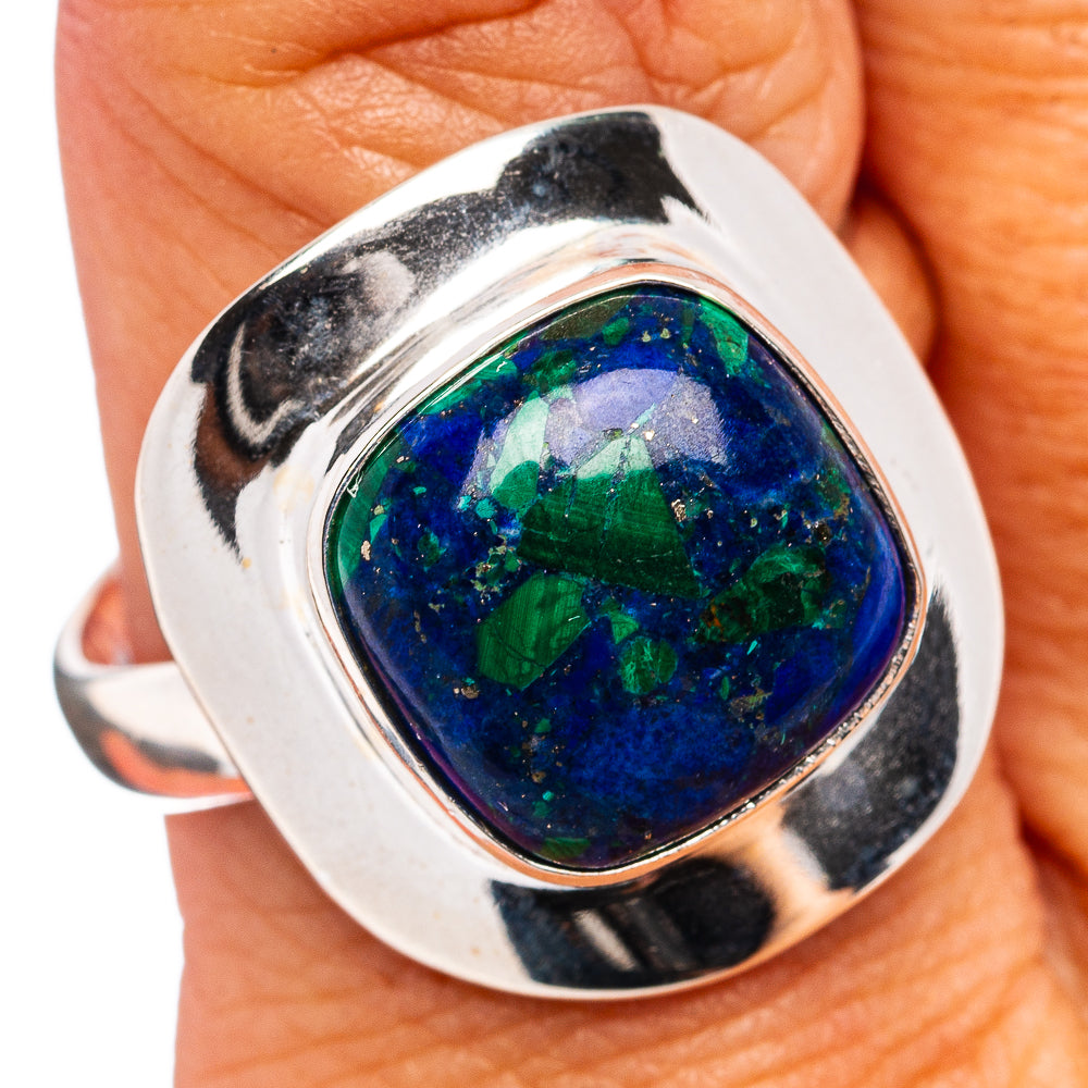 Premium Azurite Malachite Ring Size 10.75 (.925 Sterling Silver)