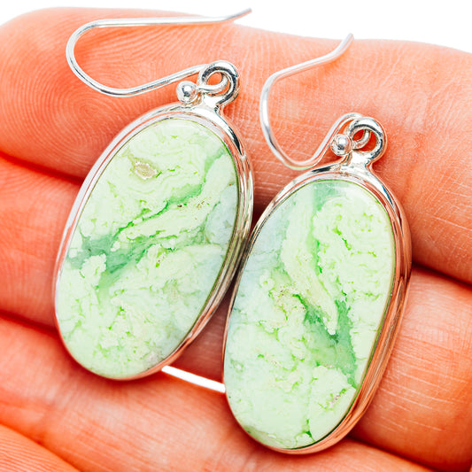 Premium Lemon Chrysoprase Earrings 1 5/8" (.925 Sterling Silver)