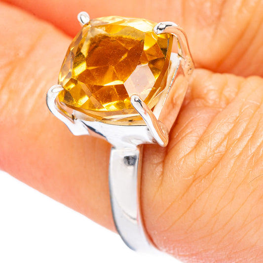 Faceted Citrine Ring Size 6.75 (925 Sterling Silver) R4480