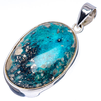 Premium Persian Turquoise Pendant 1 5/8" (.925 Sterling Silver)