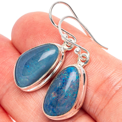 Rare Triplet Opal Earrings 1 1/4" (925 Sterling Silver) E1863