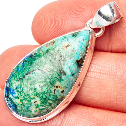 Azurite 925 Sterling Silver Pendant 1 5/8" (925 Sterling Silver) P42634