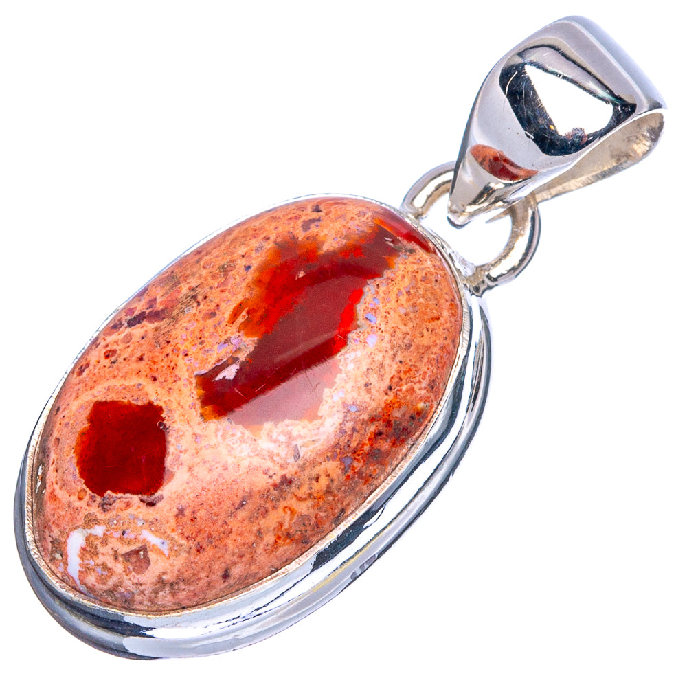 Mexican Fire Opal Pendant 1 1/4" (925 Sterling Silver) P41775