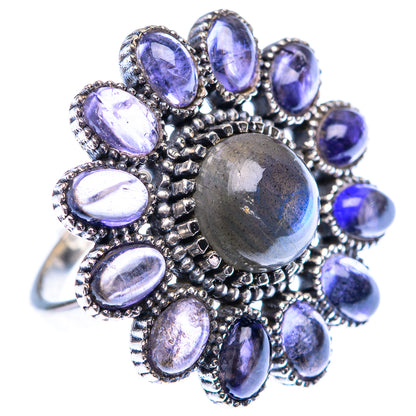 Large Labradorite, Tanzanite 925 Sterling Silver Ring Size 7.25 (925 Sterling Silver) RING140464