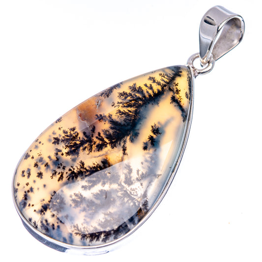 Premium Dendritic Moss Agate Pendant 2 1/8" (.925 Sterling Silver)