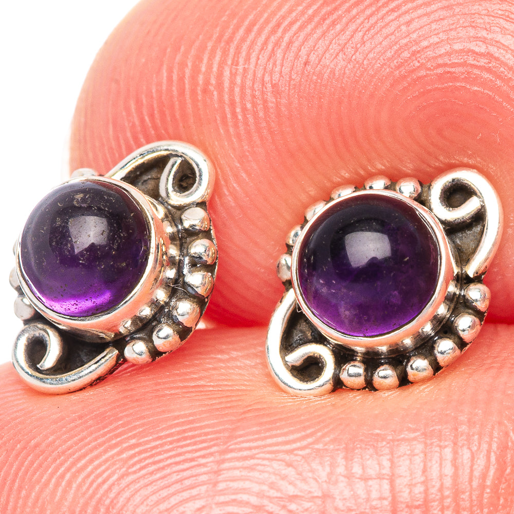 Amethyst Dainty Earrings 3/8" (925 Sterling Silver) E1998