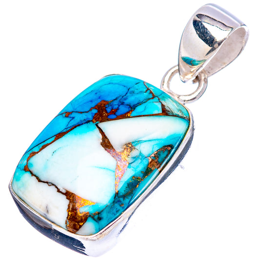 Turquoise gemstone pendant set in sterling silver with teardrop bail