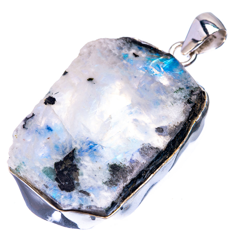 Rainbow Moonstone Pendant 1 7/8" (925 Sterling Silver) P38878