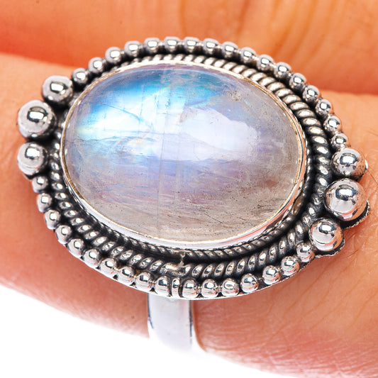 Rainbow Moonstone Ring Size 7.75 (925 Sterling Silver) R144761